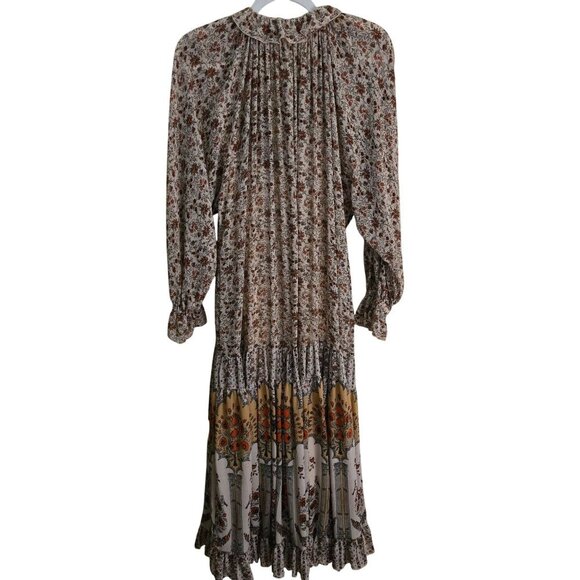 Free People Feeling Groovy Border Maxi Dress Bohemian Printed Tiered Size S - Picture 3 of 16